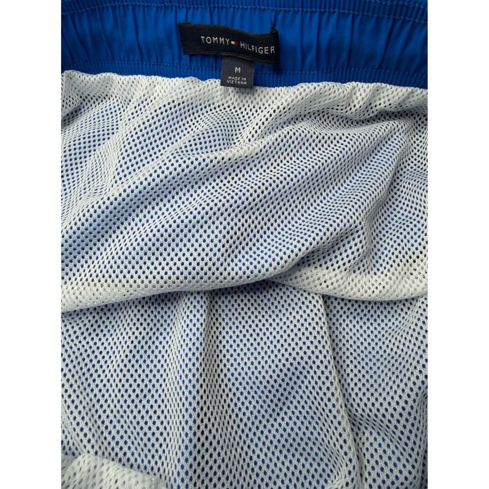 Tommy Hilfiger Mens Blue Logo Swim Trunks Board‎ Shorts Medium 7 Inch Inseam